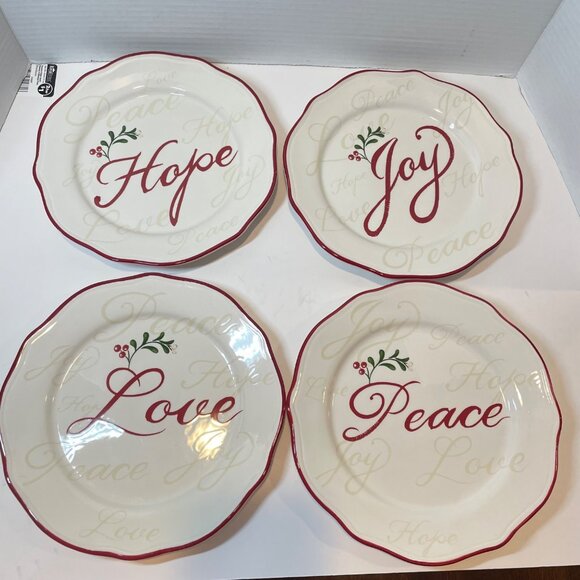 Better Homes & Gardens Heritage Collection Holiday 2011 Ceramic Plates Set Of 4 - Picture 1 of 13